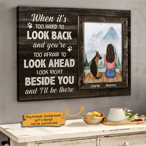 Look Right Beside You And We'll Be There - Personalized Horizontal Canvas.