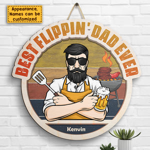Le meilleur papa de tous les temps - Panneau en bois personnalisé - Cadeau pour papa