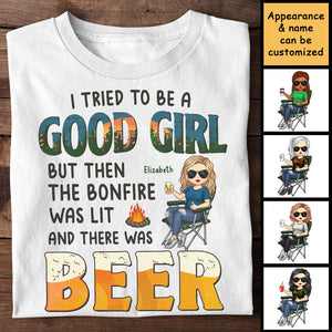 J'ai essayé d'être une bonne fille - T-shirt unisexe personnalisé, sweat à capuche - Cadeau pour meilleure amie, cadeau pour les amateurs de camping