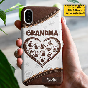 Vos petits-enfants comblent votre cœur ! Cadeau pour maman et grand-mère ! Coque de téléphone personnalisée