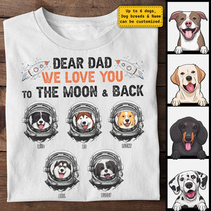 T-shirt et sweat à capuche unisexe personnalisé « Love Dad To The Moon & Back » – Cadeau pour les amoureux des animaux
