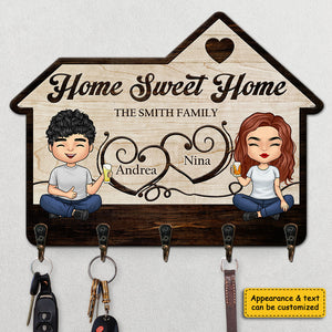 Home Sweet Home - Porte-clés personnalisé, porte-clés - Cadeau pour couple, mari et femme, anniversaire, fiançailles, mariage, cadeau de mariage