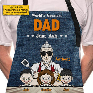 Le meilleur papa du monde - Tablier personnalisé - Cadeau pour papa, grand-père