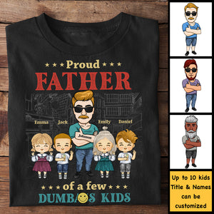 Fier père d'un enfant idiot - T-shirt et sweat à capuche unisexe personnalisé - Cadeau pour papa et grand-père