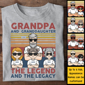 Grandpa & Granddaughter, Legend & Legacy - Personalized Unisex T-shirt, Hoodie - Gift For Dad, Grandpa