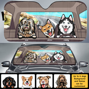 Cool Dogs - Pare-soleil de voiture personnalisé - Cadeau pour les amoureux des animaux