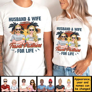 Mari et femme, partenaires de voyage depuis des années - T-shirt unisexe personnalisé, sweat à capuche, sweat-shirt - Cadeau pour couple, mari et femme, anniversaire, fiançailles, mariage, cadeau de mariage