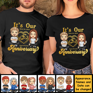 C'est notre anniversaire - T-shirt unisexe personnalisé, sweat à capuche, sweat-shirt - Cadeau pour couple, mari et femme, anniversaire, fiançailles, mariage, cadeau de mariage