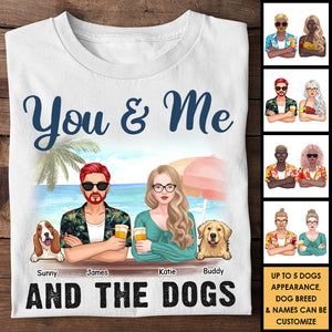 Toi, moi et les chiens - T-shirt unisexe personnalisé, sweat à capuche - Cadeau pour couple, mari et femme