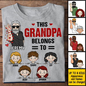 Ce grand-père appartient à - Cadeau pour papa, grand-père - T-shirt unisexe personnalisé, sweat à capuche