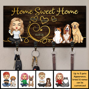 Sweet Home - Porte-clés personnalisé, porte-clés - Cadeau pour les amoureux des animaux