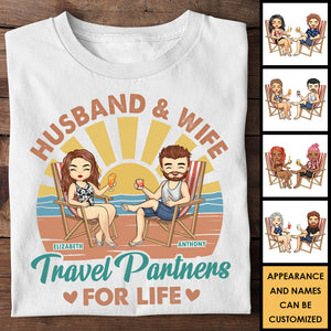 Partenaires de voyage pour la vie - T-shirt et sweat à capuche unisexe personnalisé - Cadeau pour couple, mari et femme
