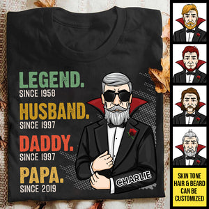 Legend Husband Daddy Grandpa - Personalized Unisex T-Shirt.