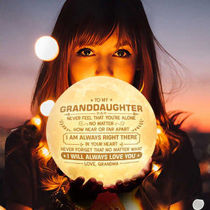 Never Feel That You're Alone - Moon Lamp - To My Granddaughter, Gift For Granddaughter, Granddaughter Gift From Grandma, Birthday Gift For Granddaughter, Christmas Gift