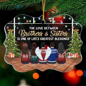 L'amour entre nous est l'une des plus grandes bénédictions de la vie - Décoration de Noël personnalisée en acrylique en forme de Benelux - Cadeau pour la famille, cadeau de Noël