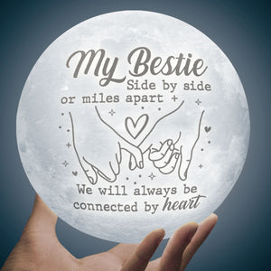 Côte à côte ou à des kilomètres de distance - Lampe lunaire - Cadeau pour meilleure amie, meilleure amie, sœur, cadeau d'anniversaire pour meilleure amie et amie, cadeau de Noël