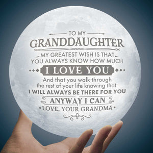 Je serai toujours là pour toi - Lampe de lune - À ma petite-fille, cadeau pour petite-fille, cadeau de grand-mère pour petite-fille, cadeau d'anniversaire pour petite-fille, cadeau de Noël