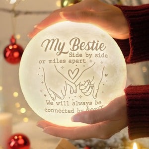 Côte à côte ou à des kilomètres de distance - Lampe lunaire - Cadeau pour meilleure amie, meilleure amie, sœur, cadeau d'anniversaire pour meilleure amie et amie, cadeau de Noël