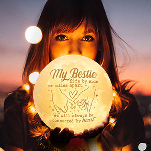 Côte à côte ou à des kilomètres de distance - Lampe lunaire - Cadeau pour meilleure amie, meilleure amie, sœur, cadeau d'anniversaire pour meilleure amie et amie, cadeau de Noël