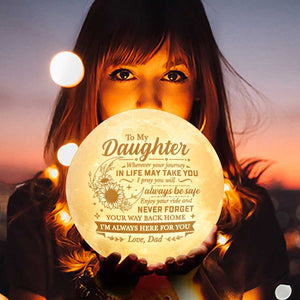 Où que votre voyage dans la vie puisse vous mener - Lampe de lune - À ma fille, cadeau pour fille, cadeau de papa pour fille, cadeau d'anniversaire pour fille, cadeau de Noël
