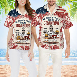Mes personnes préférées m'appellent - T-shirt hawaïen personnalisé - Cadeau pour papa, grand-père