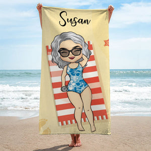 Ceinture de natation Pool Chibi Girl - Serviette de plage personnalisée