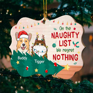 Vilain, gentil, j'ai essayé - Décoration de Noël en bois personnalisée en forme de Benelux - Télécharger une image, cadeau pour les amoureux des animaux, cadeau de Noël