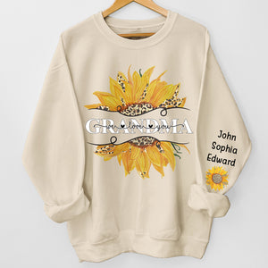 J'aime ma grand-mère - Sweat-shirt unisexe personnalisé avec motif sur la manche - Cadeau de Noël pour grand-mère