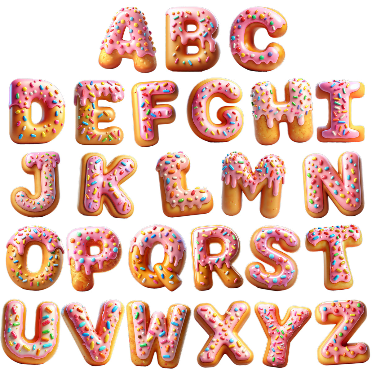 Custom Donut Letter Wooden Ornament - Personalized Christmas Birthday Gifts For Mom, Dad, Brother, Sister, Kids - A Bite Of Holiday Happiness