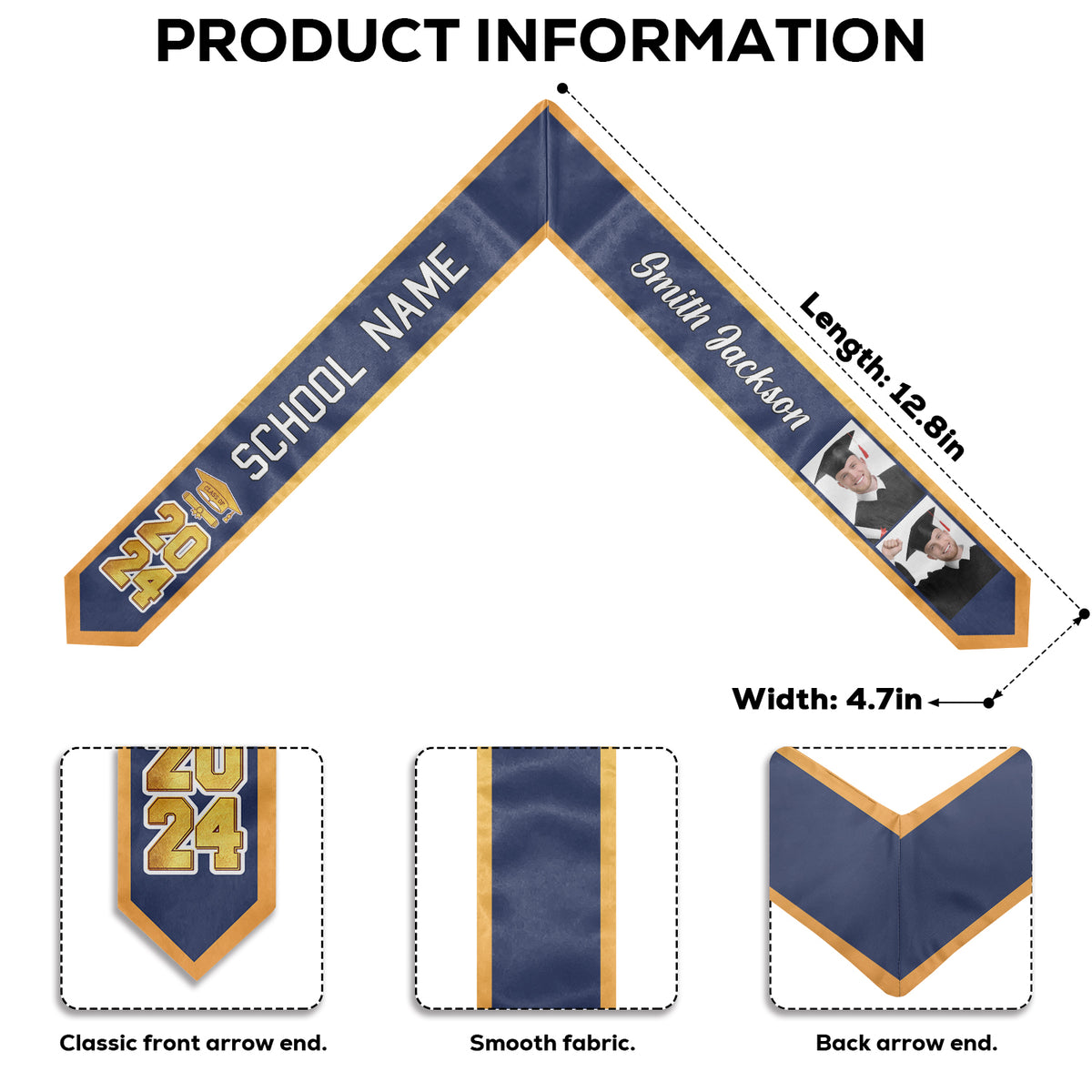 Promotion 2024 : c'est fait ! Étole de remise de diplôme personnalisée ! Télécharger une image, cadeau de remise de diplôme