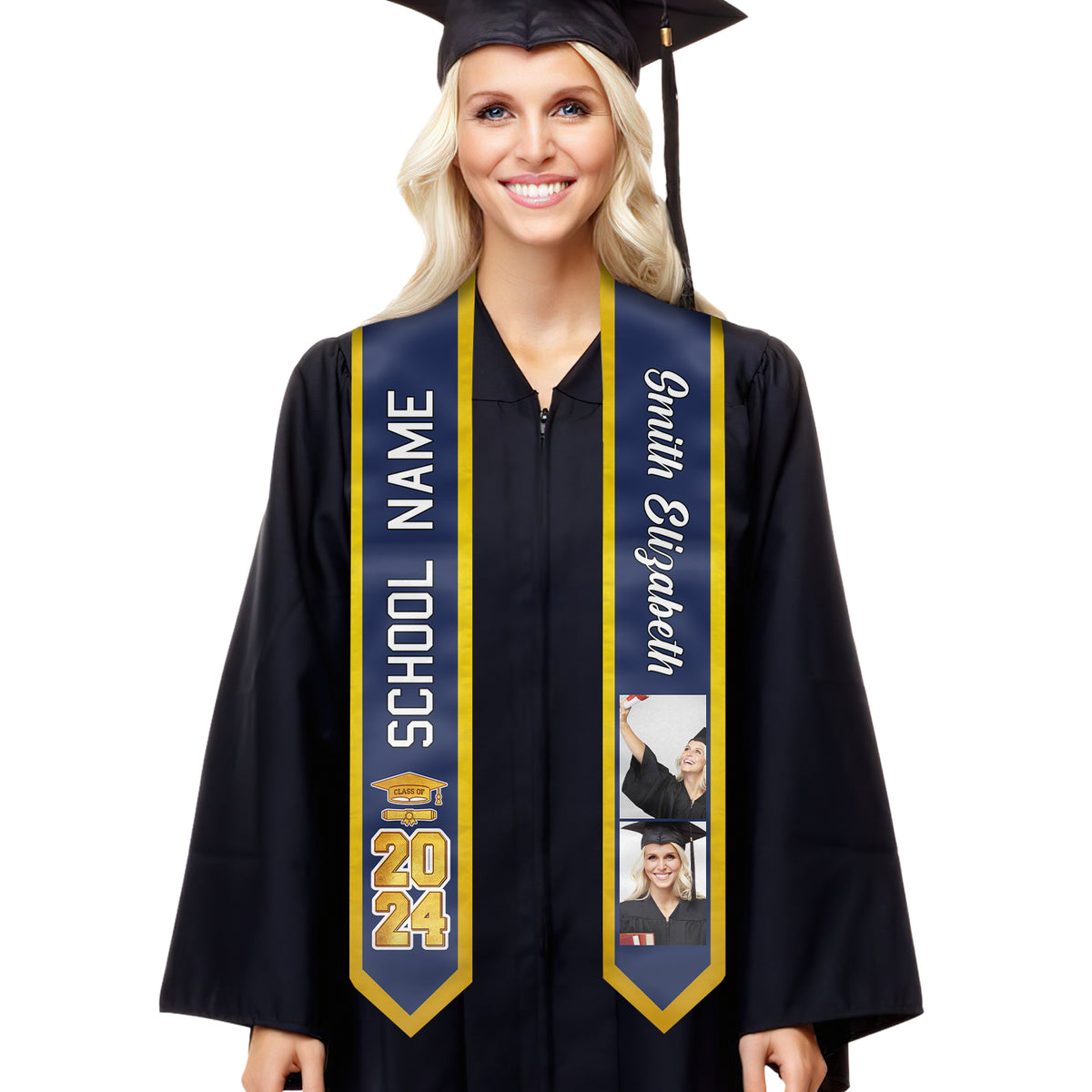 Promotion 2024 : c'est fait ! Étole de remise de diplôme personnalisée ! Télécharger une image, cadeau de remise de diplôme