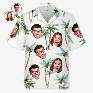 T-shirt hawaïen tropical unisexe personnalisé avec photo « Seek To Sea More » - Cadeau de vacances d'été, cadeau pour mari et femme