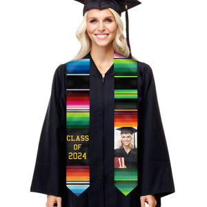 Étole de remise de diplôme personnalisée pour diplômés de la promotion 2024 : télécharger une image, cadeau de remise de diplôme