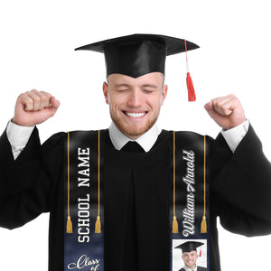 Promotion 2024 - Étole de remise de diplôme personnalisée - Télécharger une image, cadeau de remise de diplôme