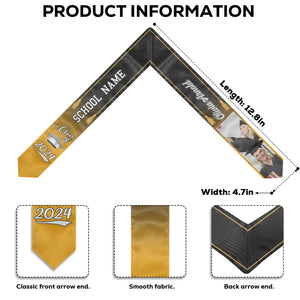 Promotion 2024 - Étole de remise de diplôme personnalisée - Télécharger une image, cadeau de remise de diplôme