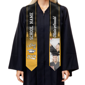 Promotion 2024 - Étole de remise de diplôme personnalisée - Télécharger une image, cadeau de remise de diplôme