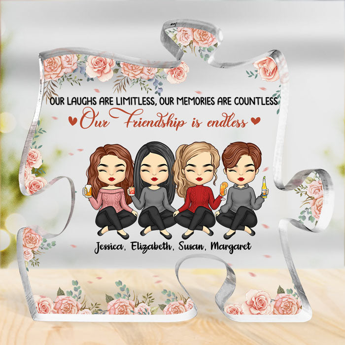 Notre amitié est une véritable bénédiction - Plaque acrylique personnalisée en forme de puzzle pour meilleure amie - Cadeau pour meilleures amies, meilleures amies, sœurs