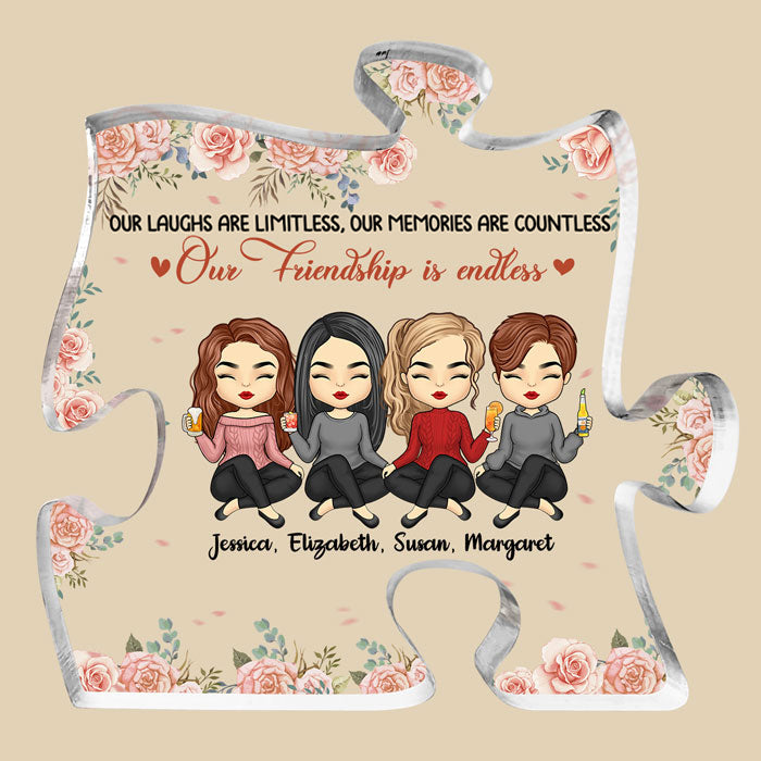 Notre amitié est une véritable bénédiction - Plaque acrylique personnalisée en forme de puzzle pour meilleure amie - Cadeau pour meilleures amies, meilleures amies, sœurs
