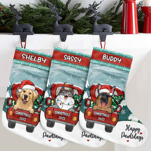 Camion de Noël « Trop d'amour » – Chiens et chats de Noël – Chaussette de Noël personnalisée