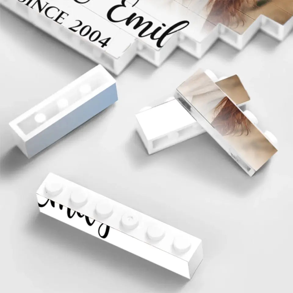 Custom Photo Give Me Your Forever - Couple Personalized Custom Horizontal & Vertical Rectangle Shaped Building Brick Blocks - Gift For Husband Wife, Anniversary