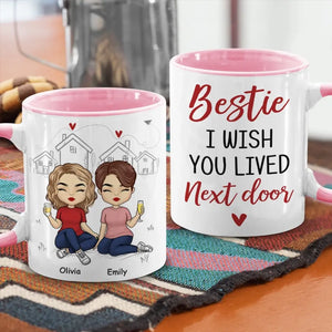 J'aimerais que tu vives plus près - Tasse personnalisée avec accents personnalisés - Cadeau pour meilleures amies, meilleures amies, sœurs