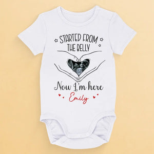 Photo personnalisée vue à l'échographie - Body bébé personnalisé pour toute la famille - Cadeau fête des mères, baby shower, cadeau pour la première maman