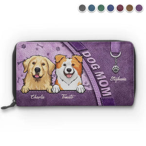 La vie est meilleure avec un chien ! Portefeuille long en cuir personnalisé pour chien et chat ! Cadeau pour les propriétaires et les amoureux des animaux.