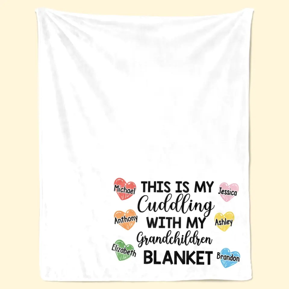 Couverture câline avec les petits-enfants - Couverture personnalisée pour la famille - Cadeau pour grand-mère