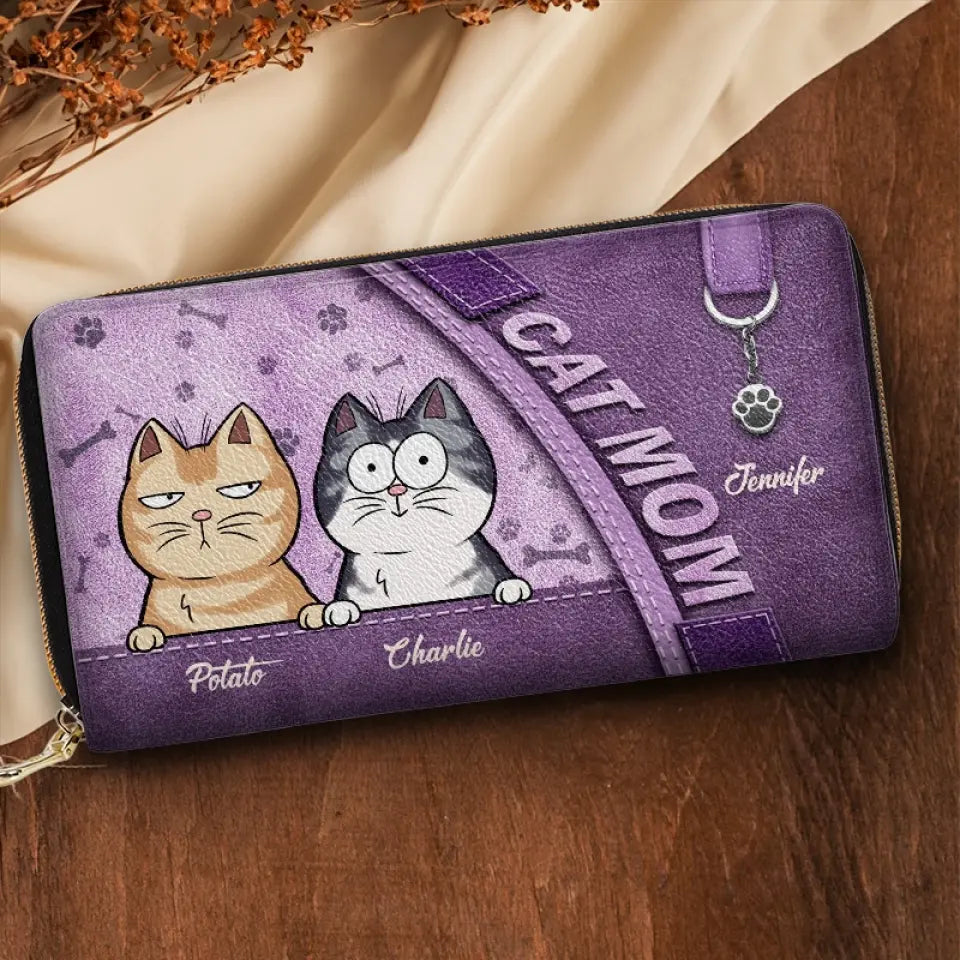 Nous avons juste besoin de toi et d'amour - Portefeuille long en cuir personnalisé pour chien et chat - Cadeau pour les propriétaires d'animaux et les amoureux des animaux