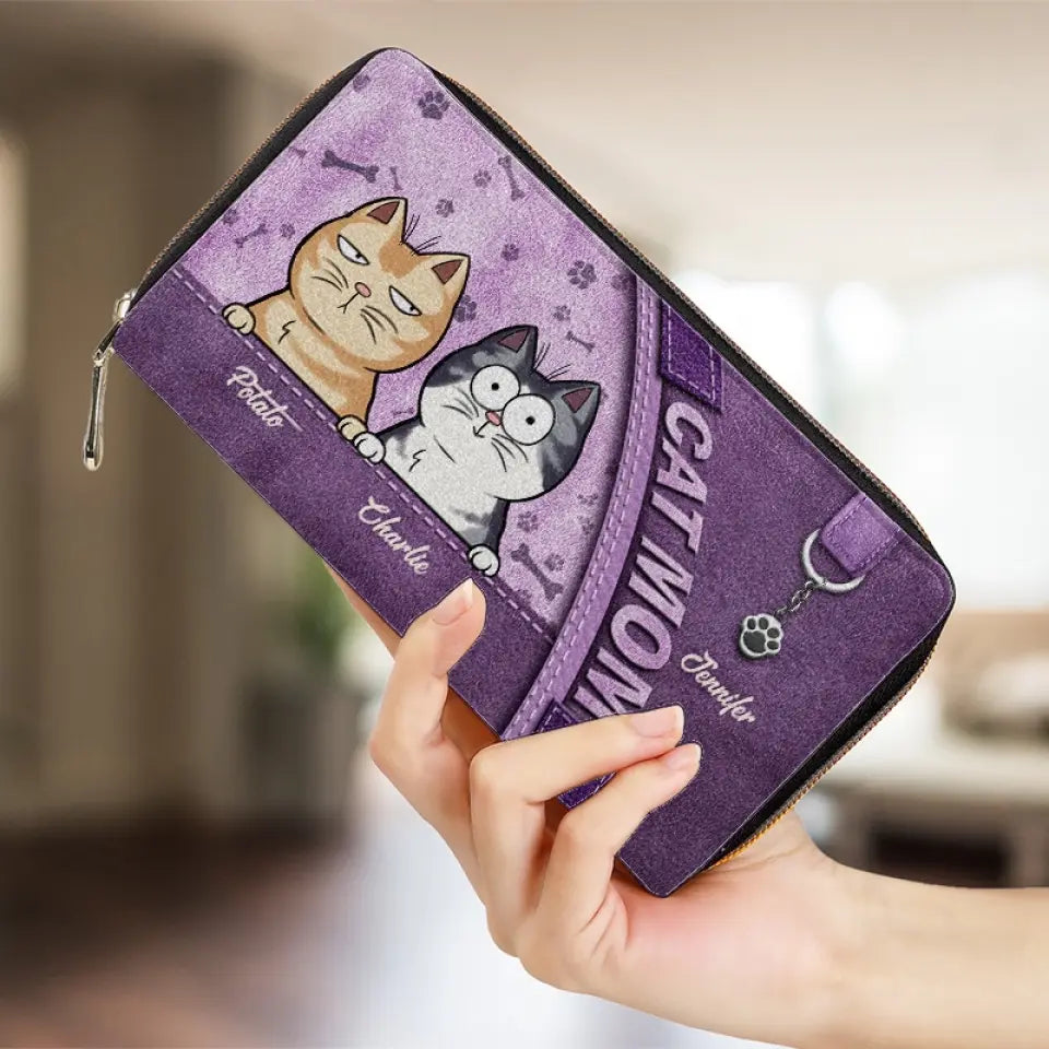 Nous avons juste besoin de toi et d'amour - Portefeuille long en cuir personnalisé pour chien et chat - Cadeau pour les propriétaires d'animaux et les amoureux des animaux