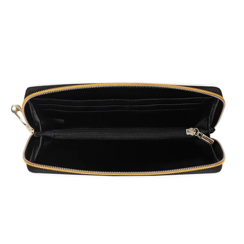 Nous avons juste besoin de toi et d'amour - Portefeuille long en cuir personnalisé pour chien et chat - Cadeau pour les propriétaires d'animaux et les amoureux des animaux