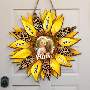 Photo personnalisée : les fleurs sont apaisantes à regarder – Panneau en bois personnalisé pour la décoration de la maison – Cadeau de pendaison de crémaillère pour maman et grand-mère