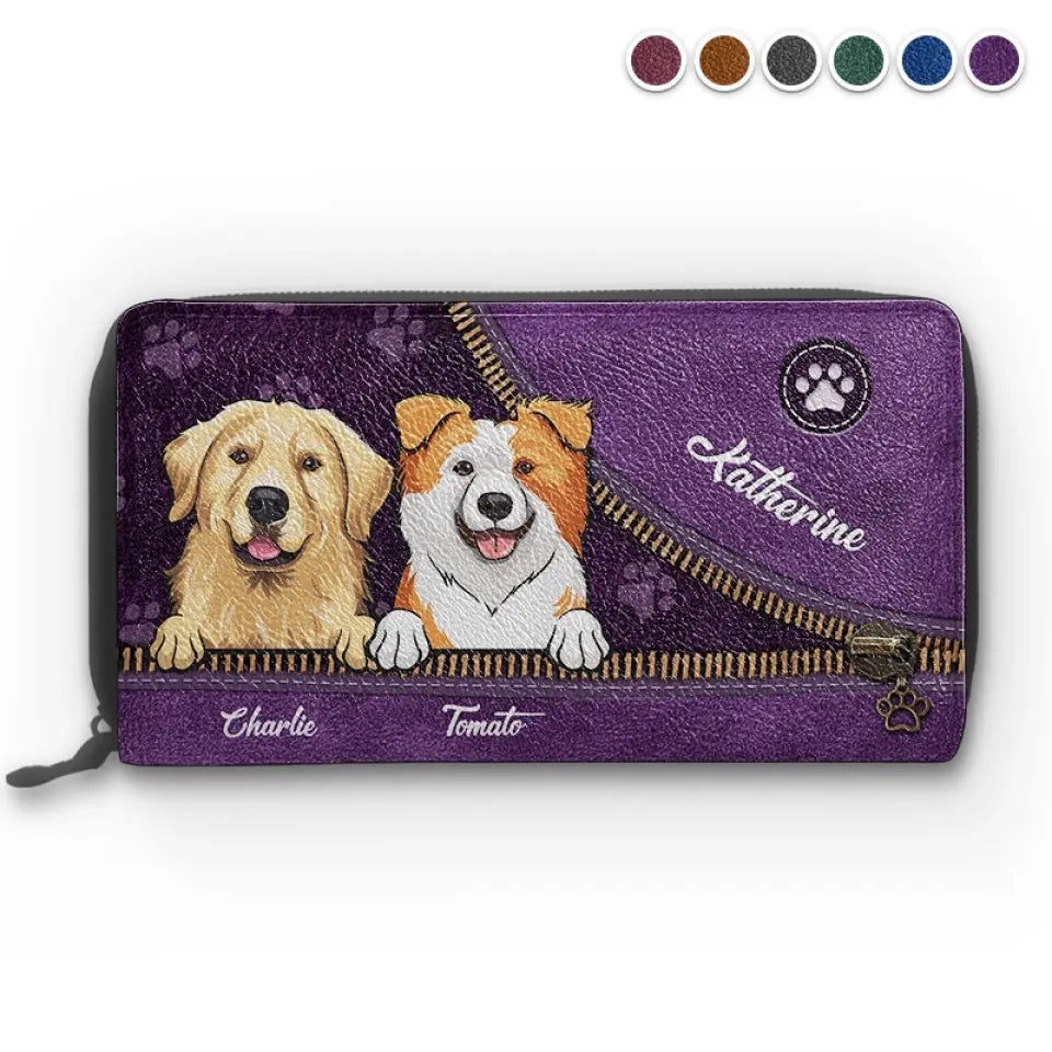 Un chien vous aime plus que tout - Portefeuille long en cuir personnalisé pour chien et chat - Cadeau pour propriétaires et amoureux des animaux