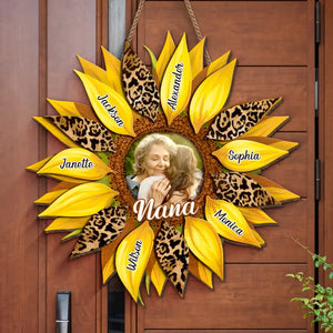 Photo personnalisée : les fleurs sont apaisantes à regarder – Panneau en bois personnalisé pour la décoration de la maison – Cadeau de pendaison de crémaillère pour maman et grand-mère